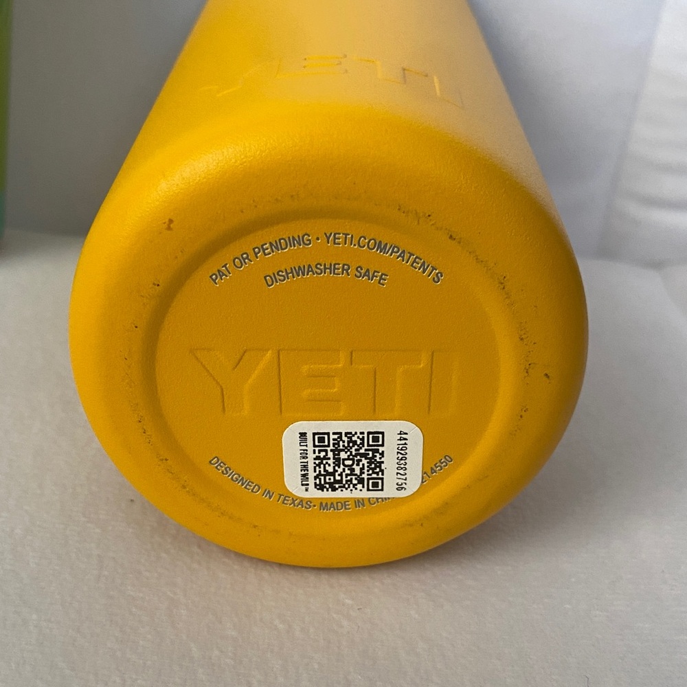 Yeti Yellow Slim Can Cooler with Black Top - Picture 3 of 4